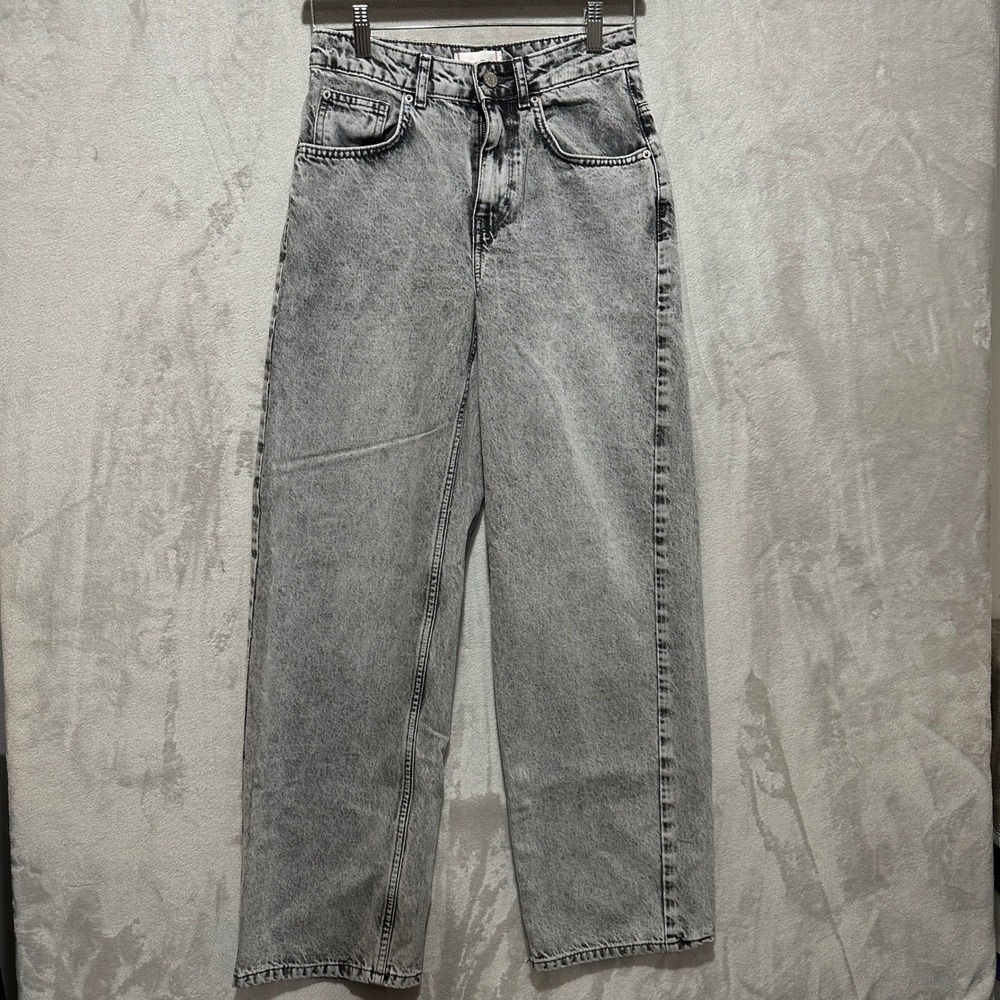 BDG Urban Outfitters Acid Wash High Rise Wide Leg Jeans Grey Size 25 OBI846870